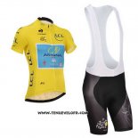 2014 Maillot Ciclismo Astana Lider Jaune Manches Courtes et Cuissard